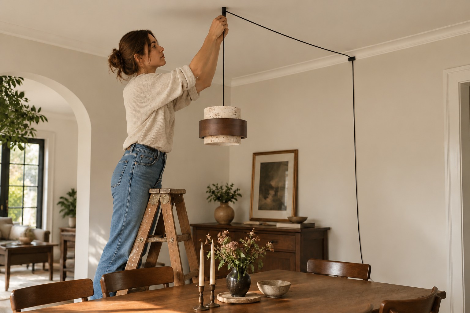 Plug-in pendant light feature detail