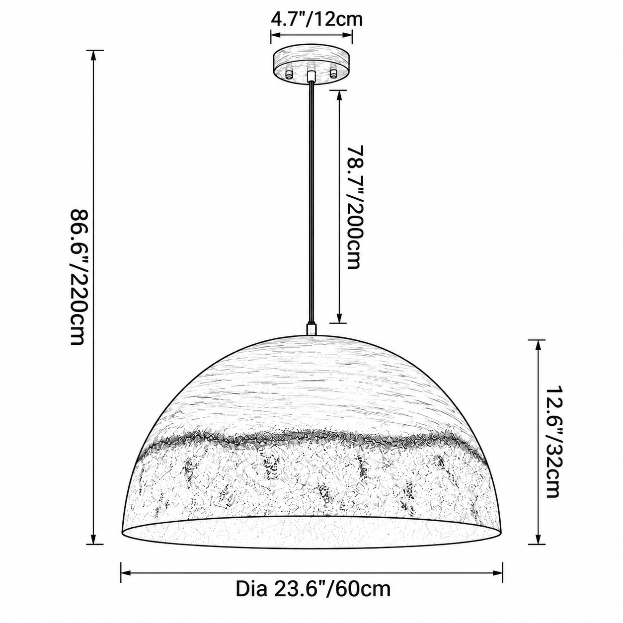 23 Zoll (60 cm) • 23,6 × 12,6 Zoll