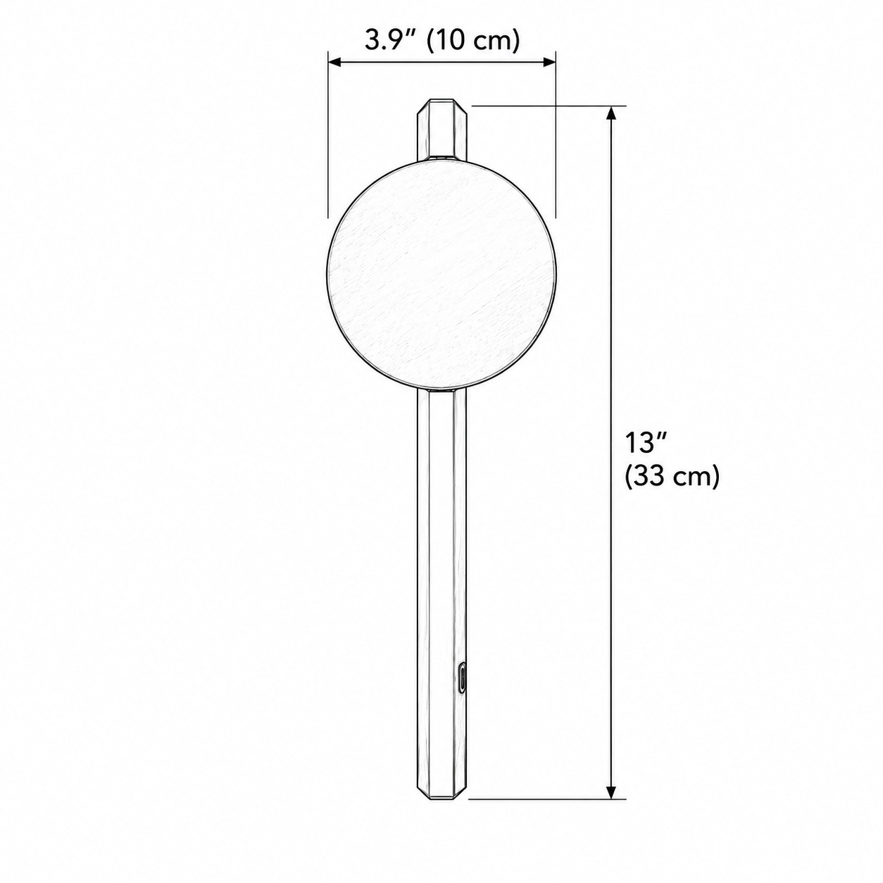 Dimensiones del aplique de pared de 1 cabezal