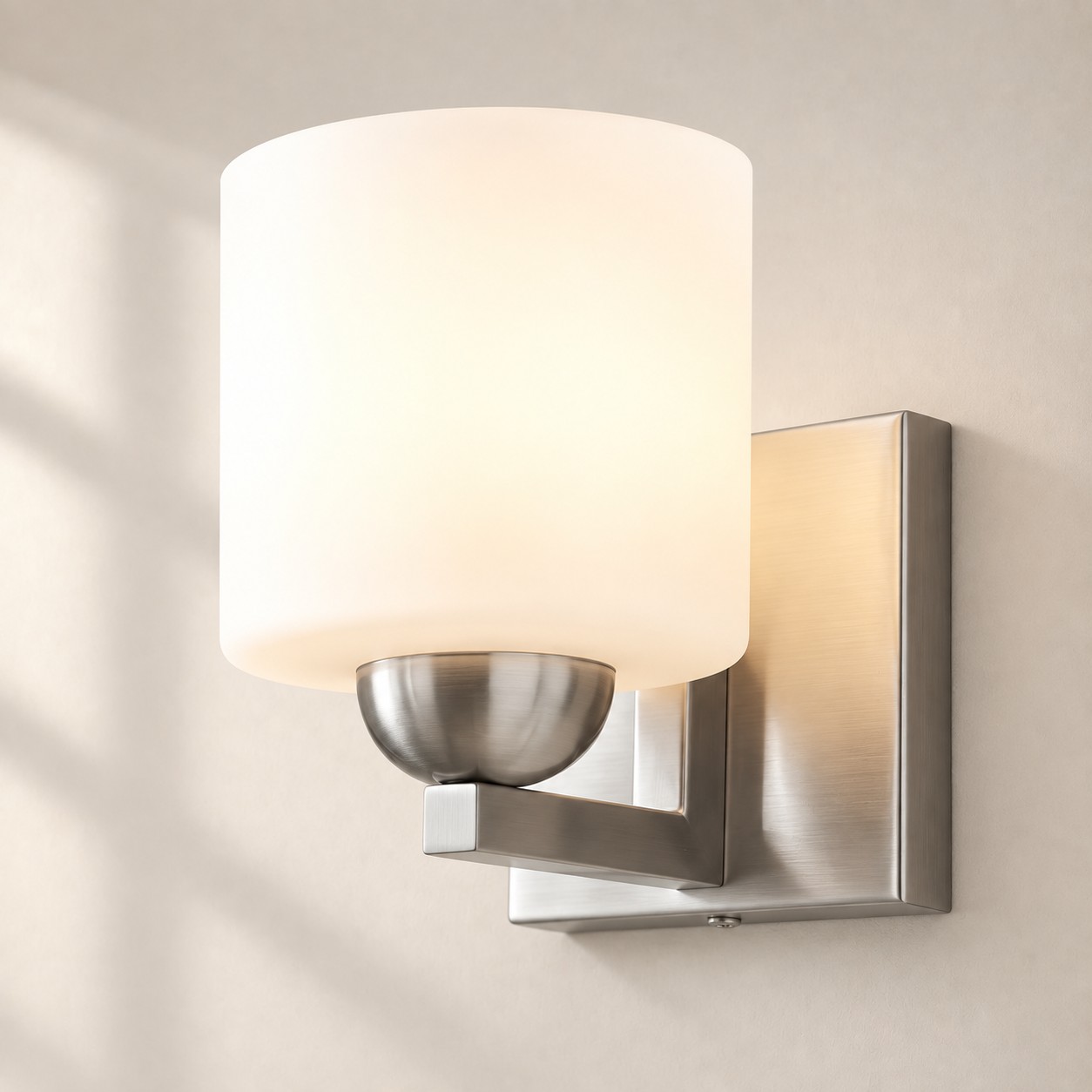 Brushed Nickel / Chrome 1 light Opal Glass