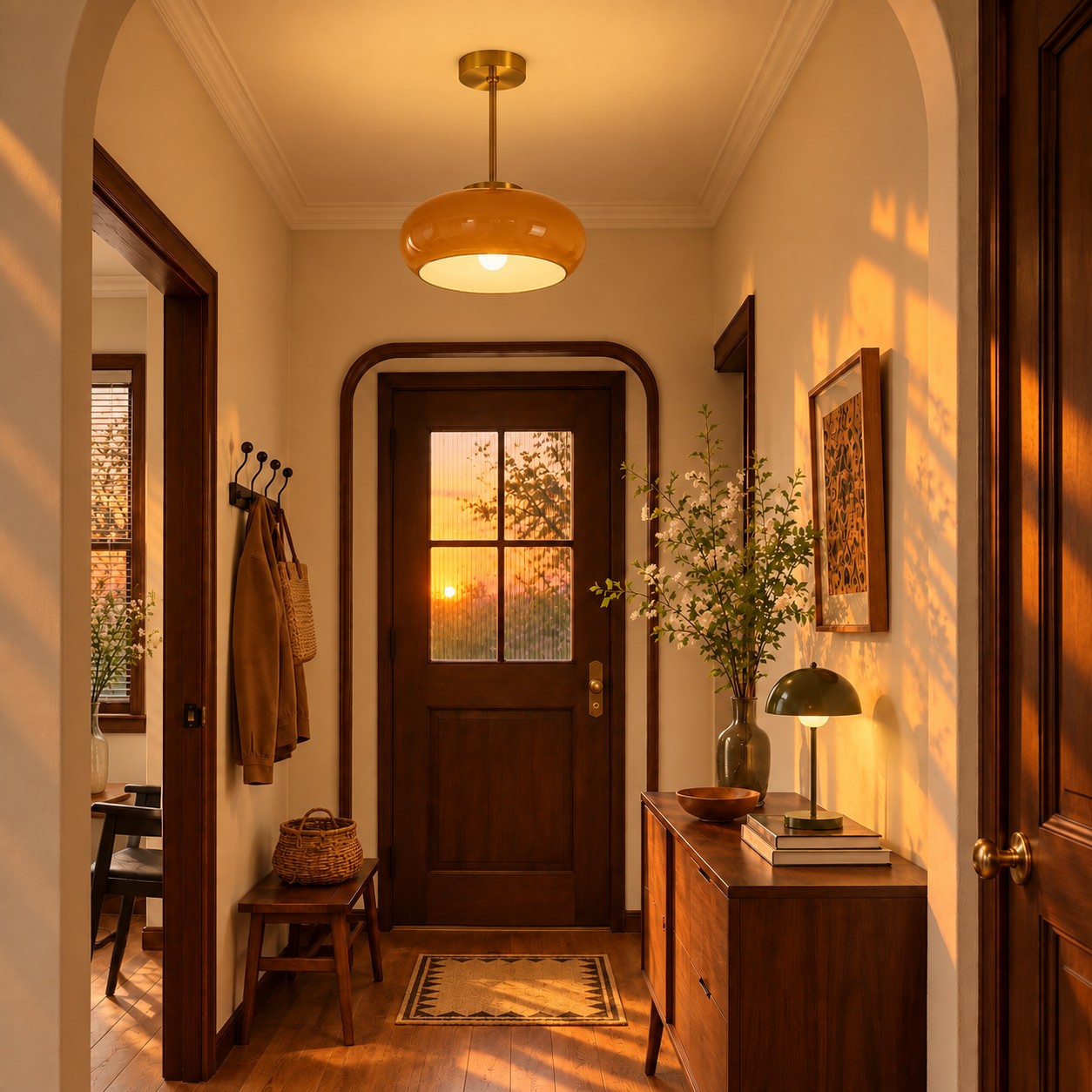 ENTRYWAY with lamp on