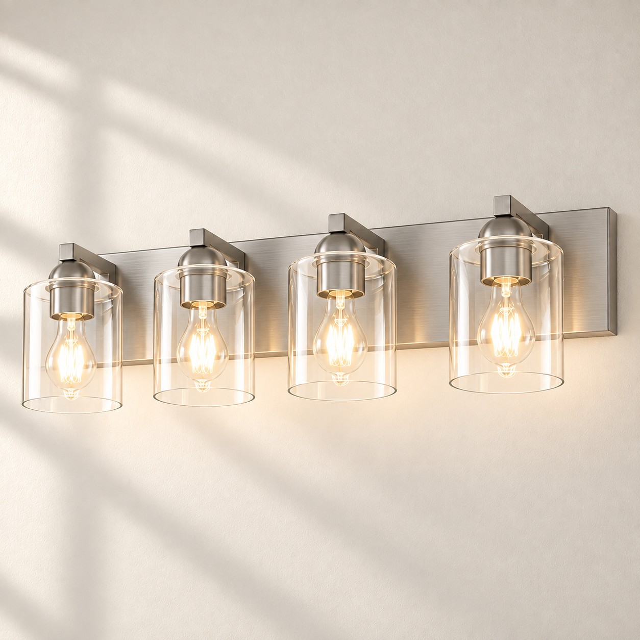 Brushed Nickel / Chrome 4 lights Clear Glass