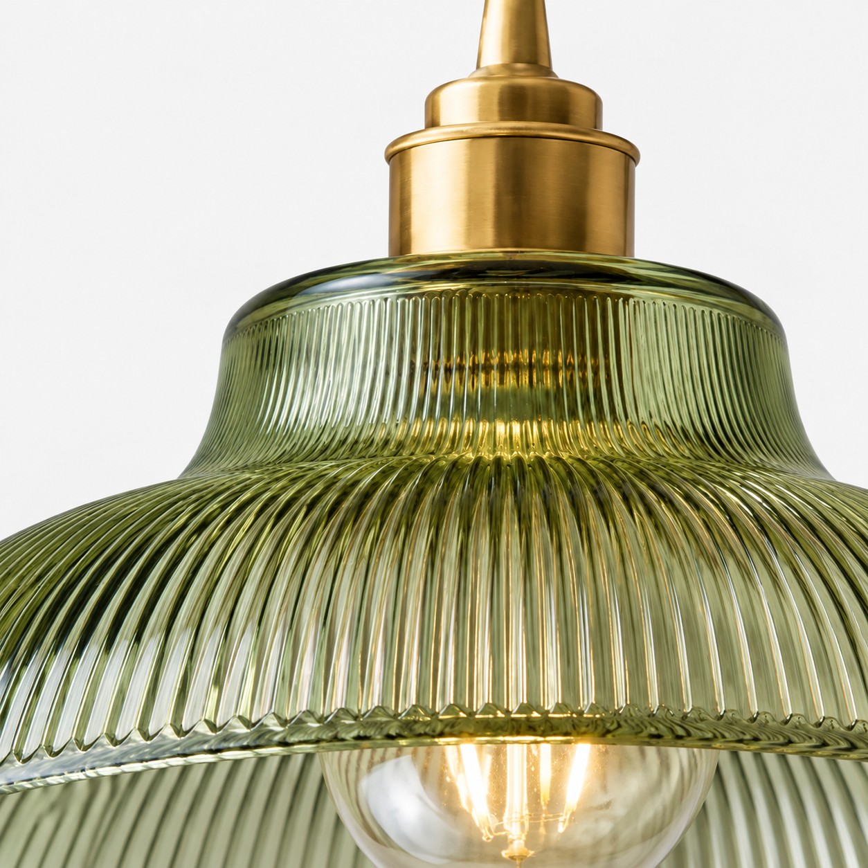 Ribbed glass lampshade detail