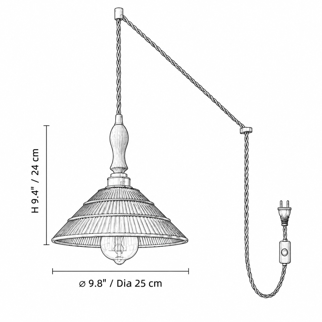 Cone Hat walnut specification