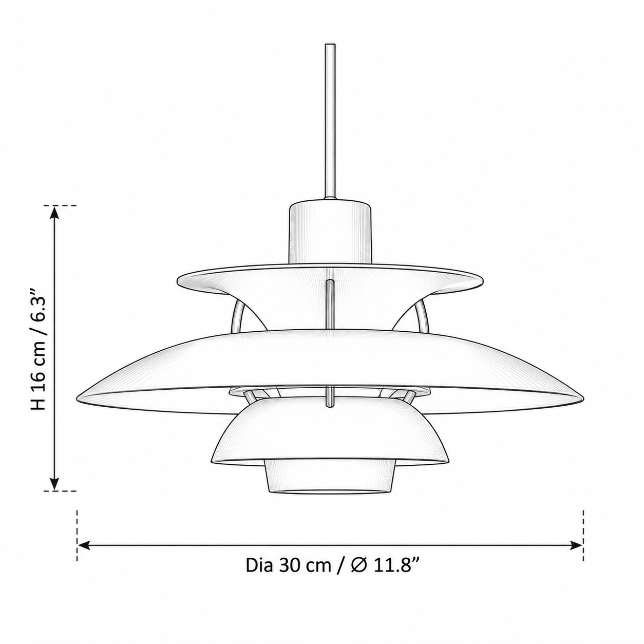 30 cm / 11.8