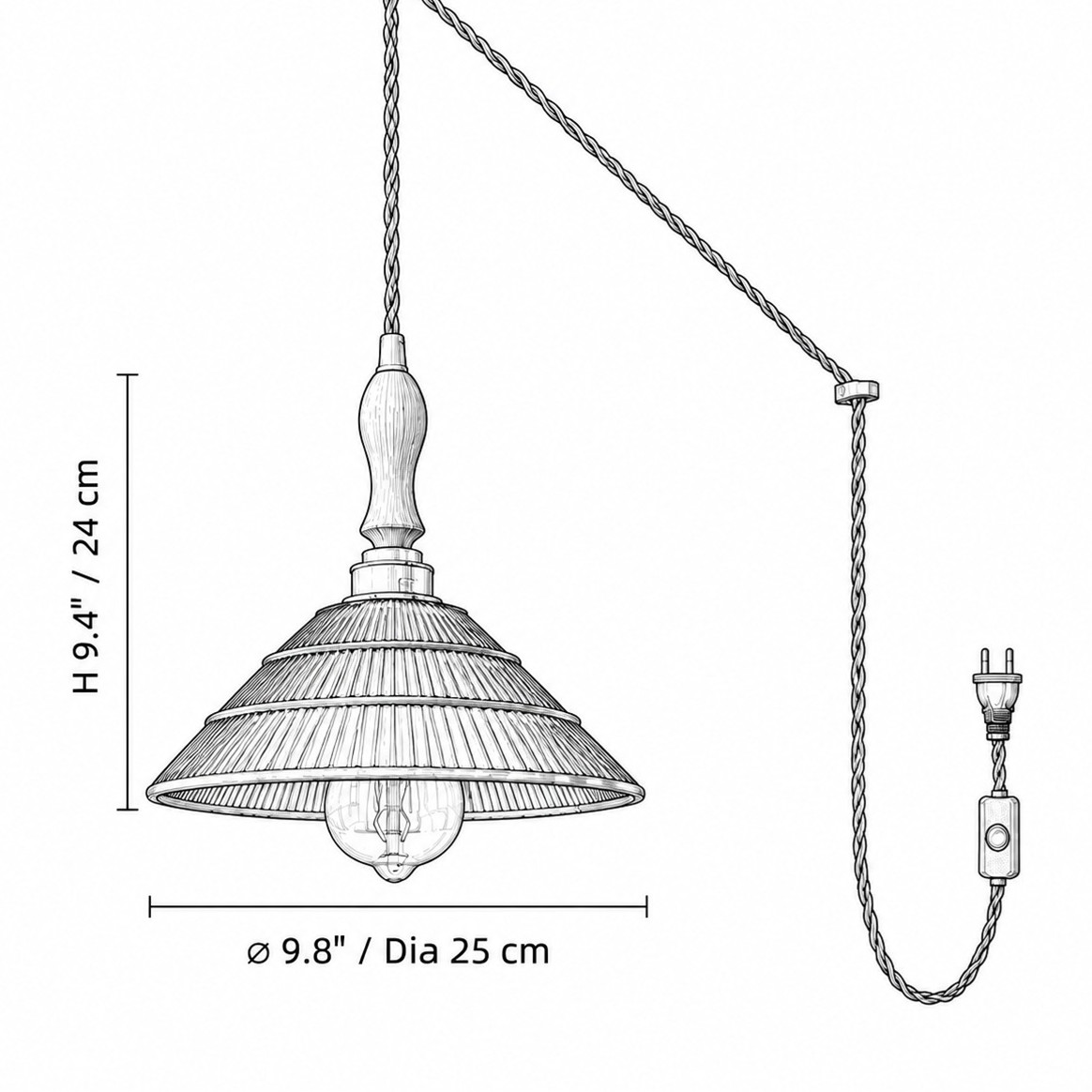 Cone Hat walnut specification