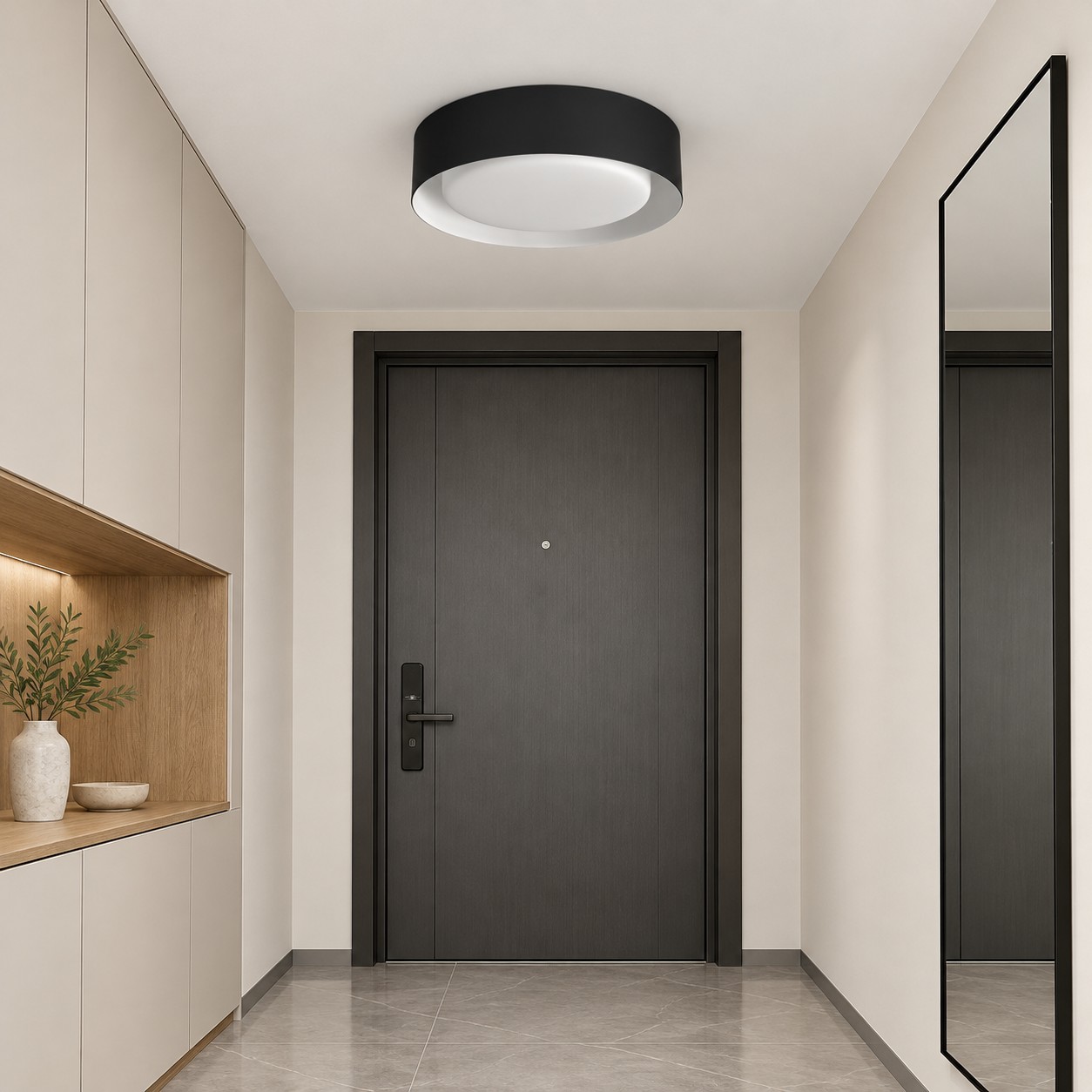 Ingresso con lampada a tamburo rotondo