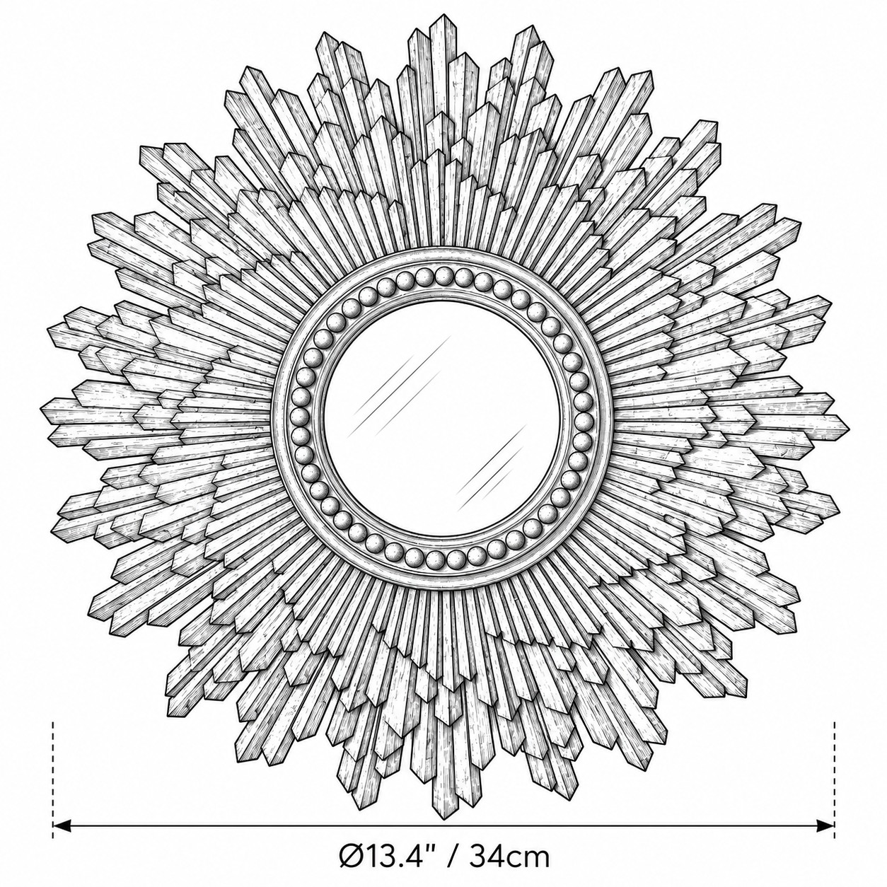 Schéma Éclat d'étoiles noir Dia. 13.4 in / 34 cm