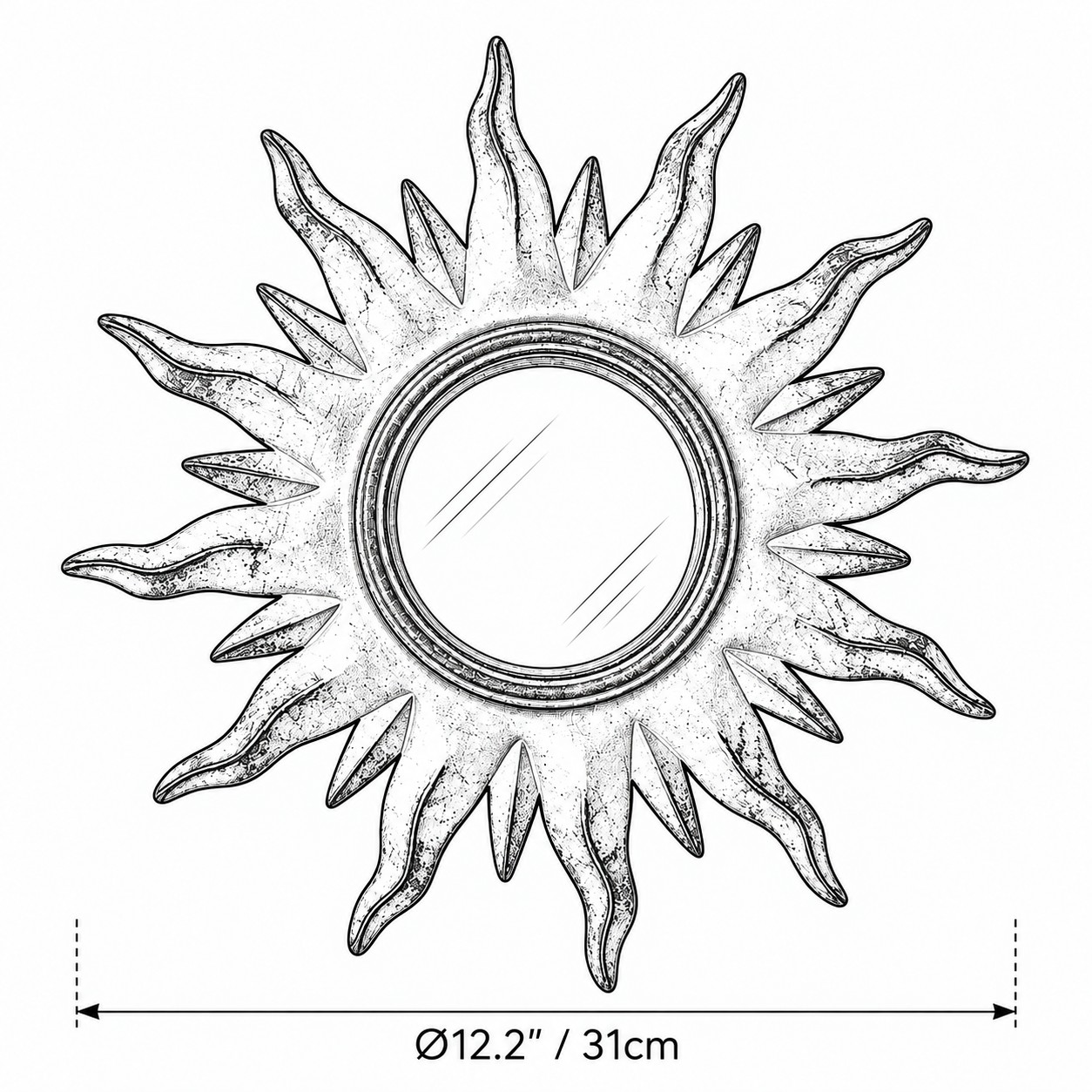 Schéma Soleil Dia. 12.2 in / 31 cm