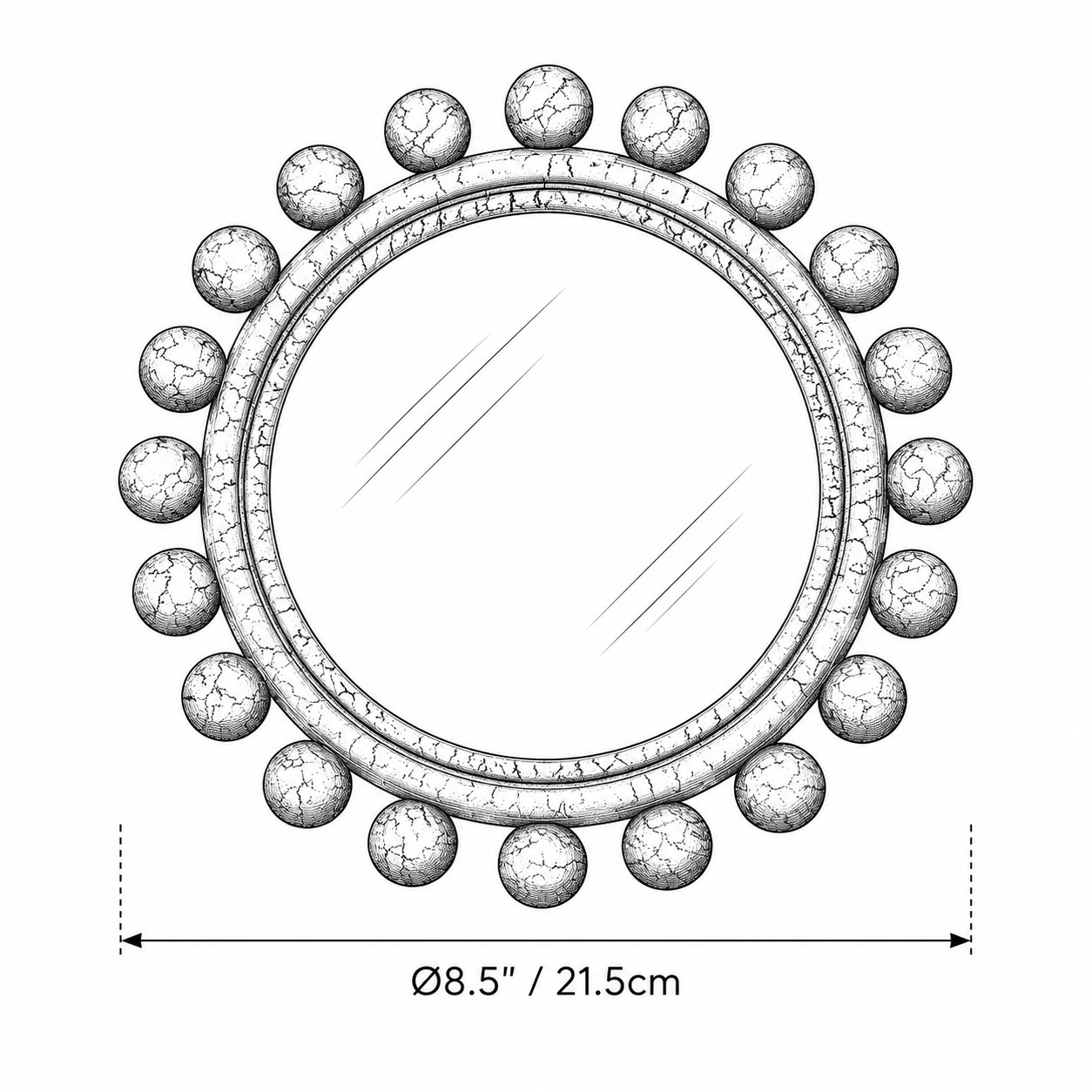 Schéma Bobine noire Dia. 8.3 in / 21 cm