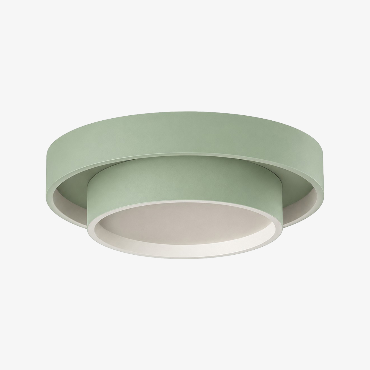 Plafoniera rotonda a LED, verde salvia · Ø 35 cm / 13,8 pollici