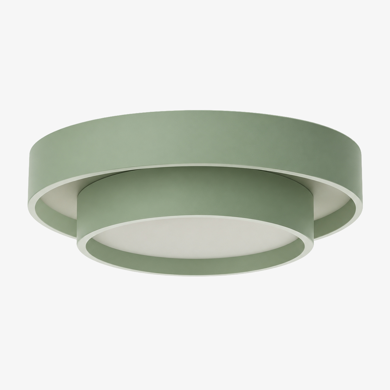 Plafoniera rotonda a LED, verde salvia · Ø 50 cm / 19,7 pollici