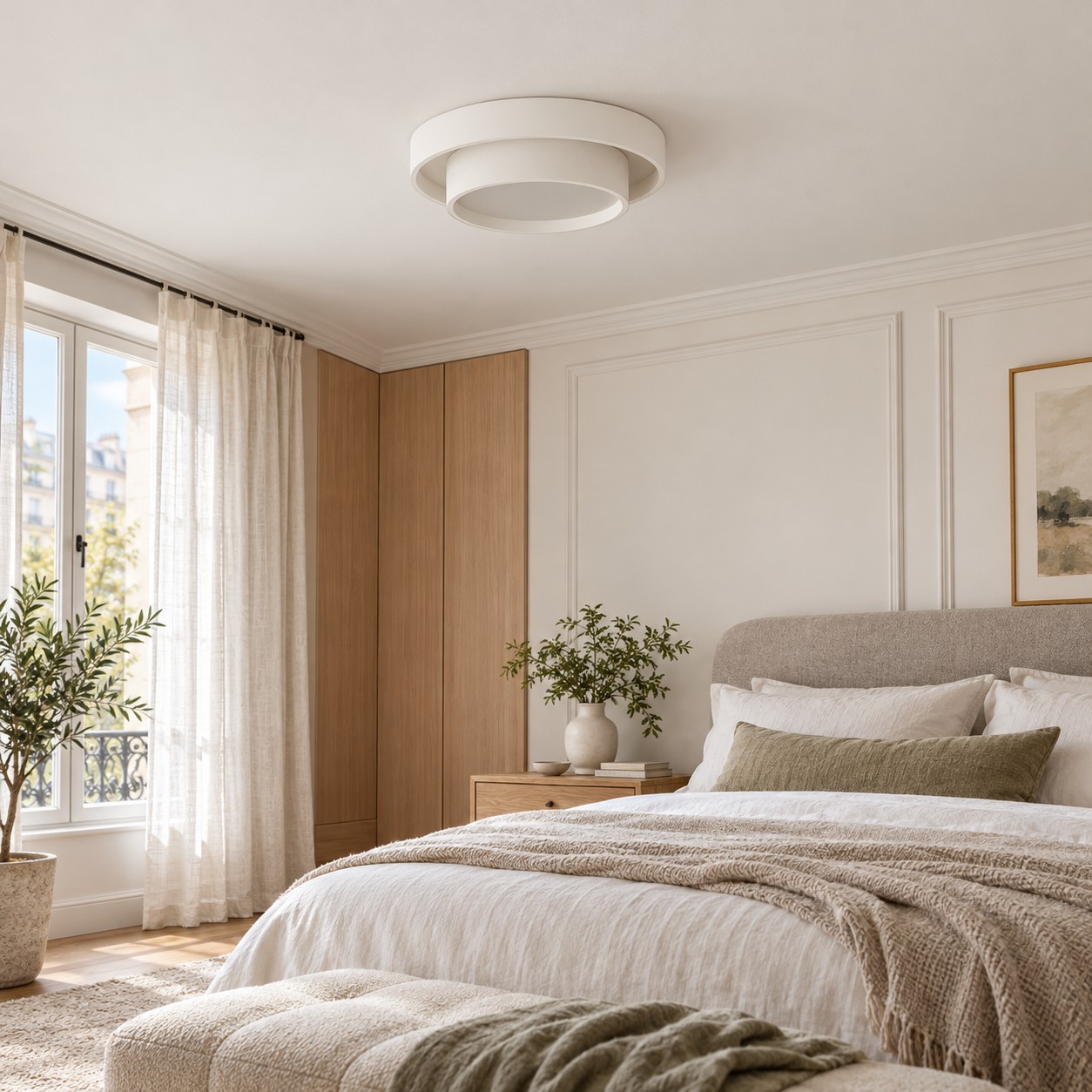 Una camera da letto rilassante