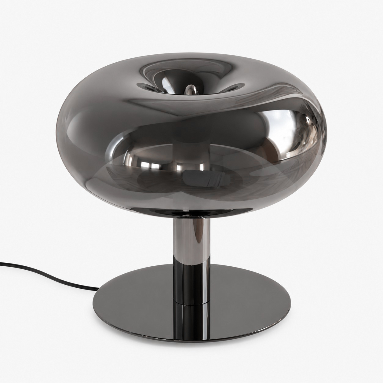 Lámpara de mesa de cromo negro