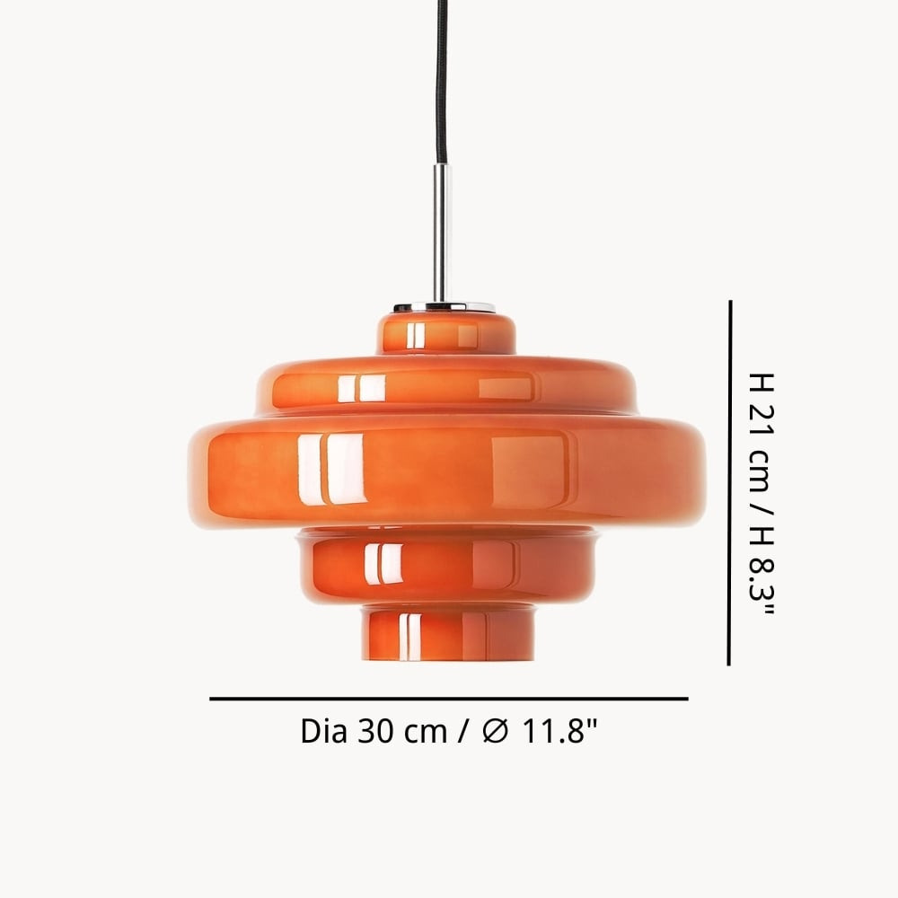 Koloro Millie Glass Pendant Light dimensions
