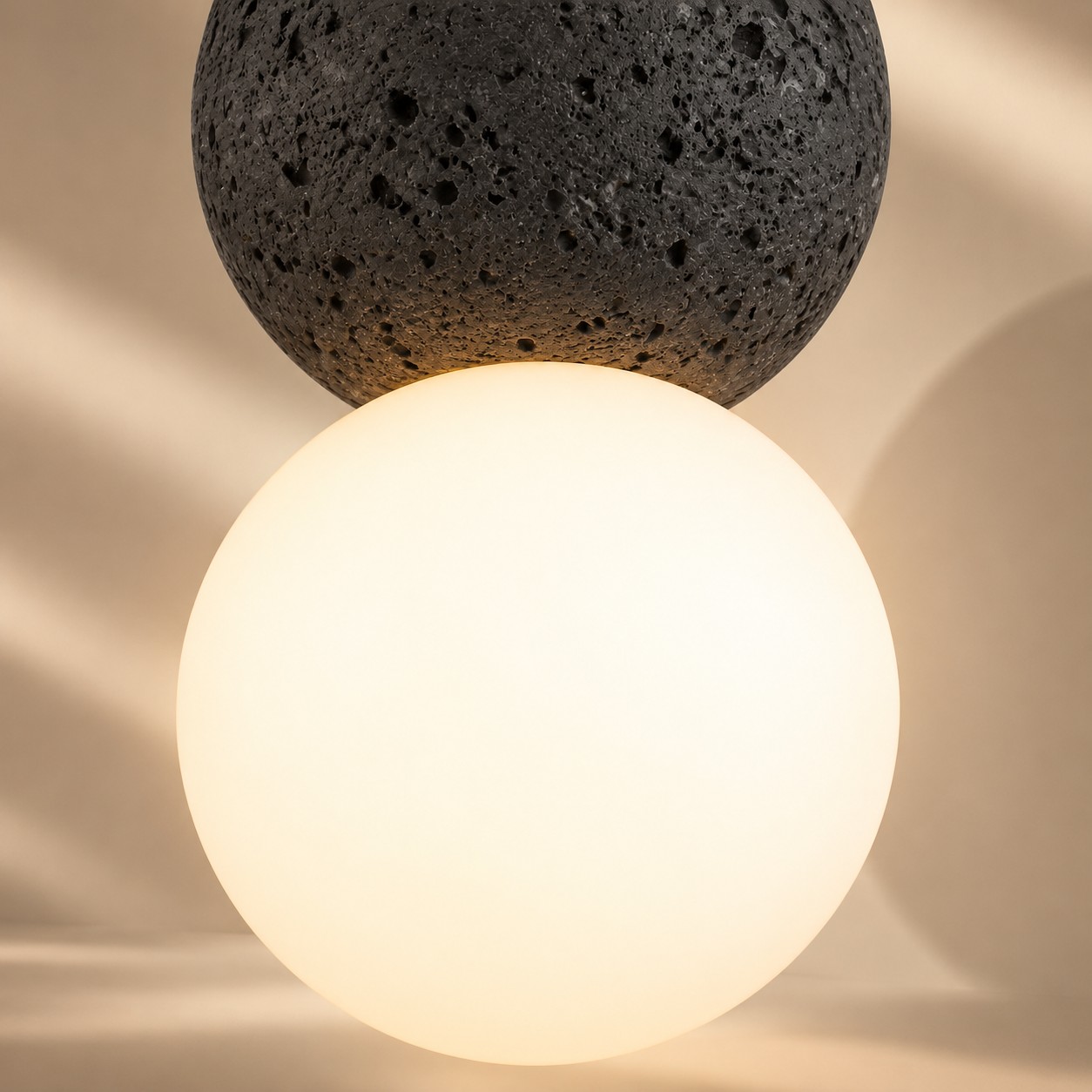 Smooth Opal Glass Sphere Close-up