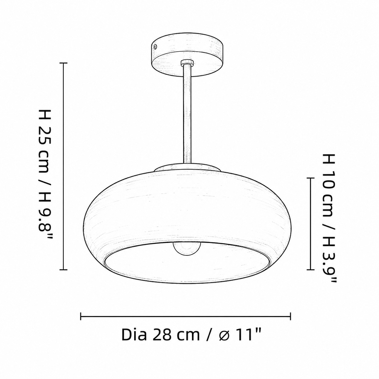 Style A size diagram