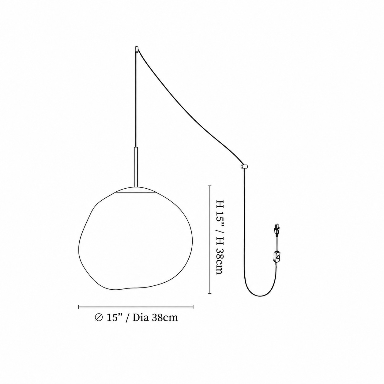 Diametro 38 cm / 15″