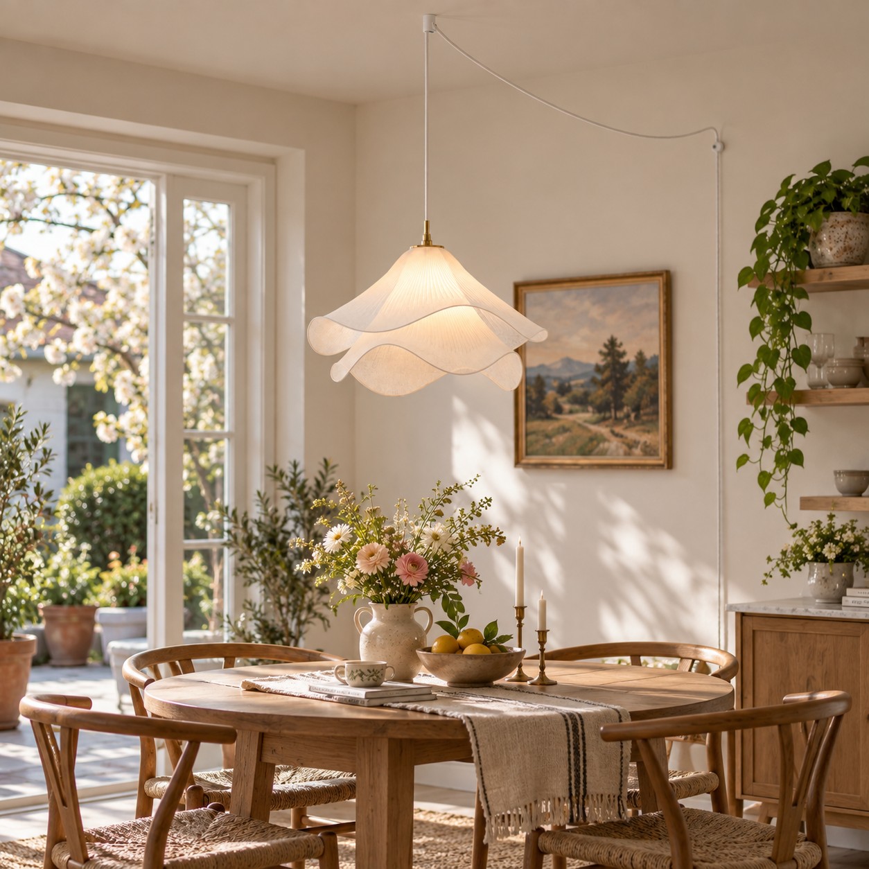 Ethereal Bloom pendant over a dining table