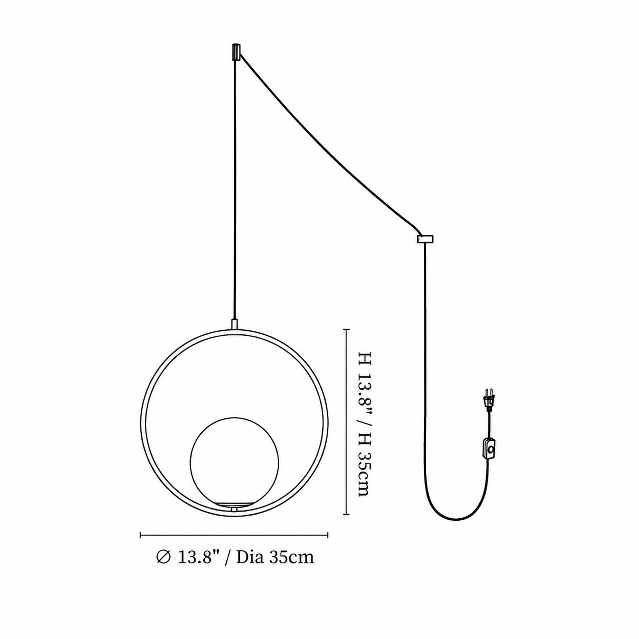 Circle · 35 × 35 cm dimension diagram