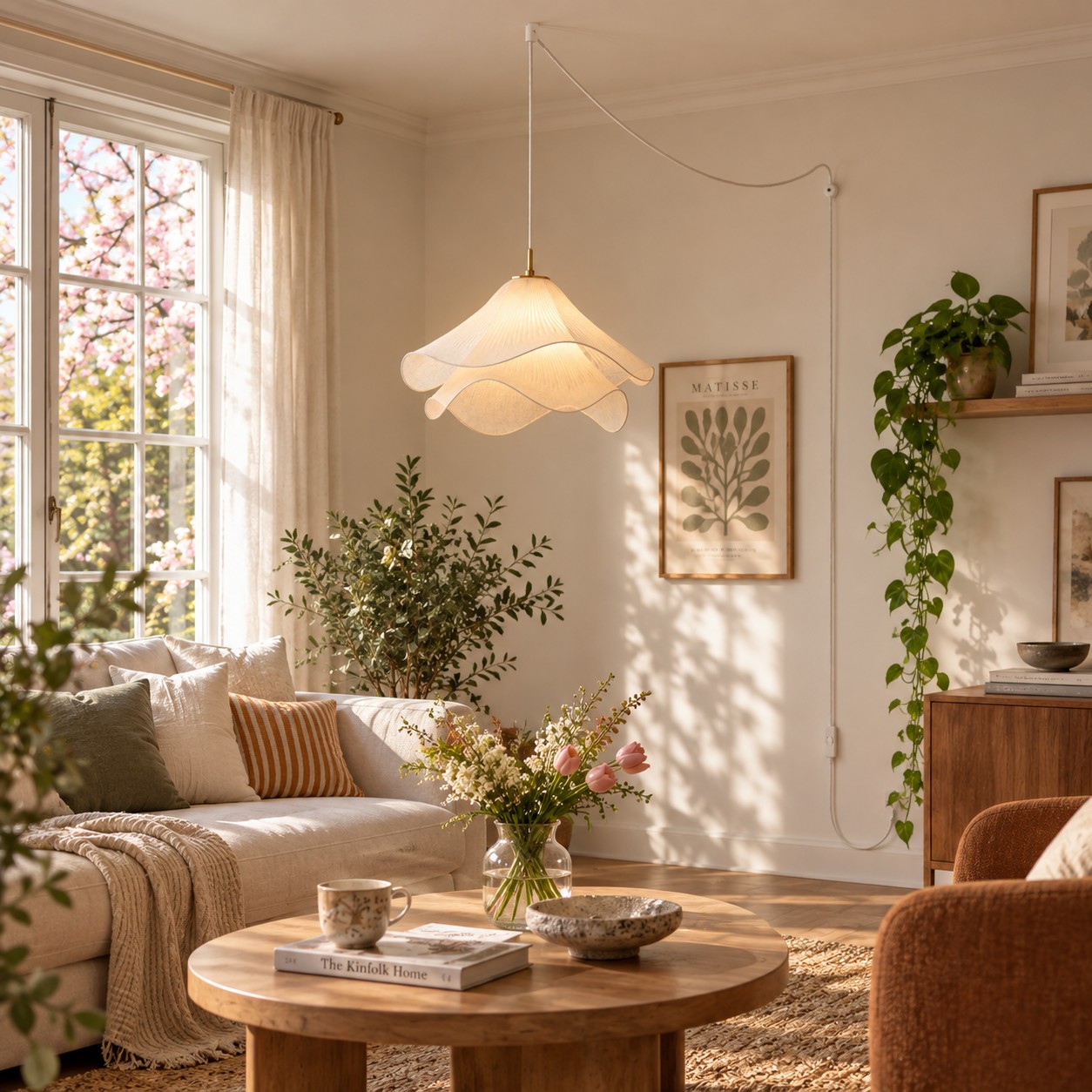 Ethereal Bloom pendant in a living room