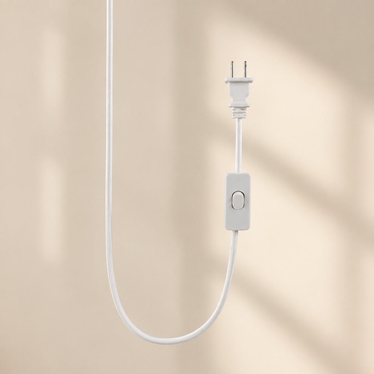 Fabric cord with inline push button switch