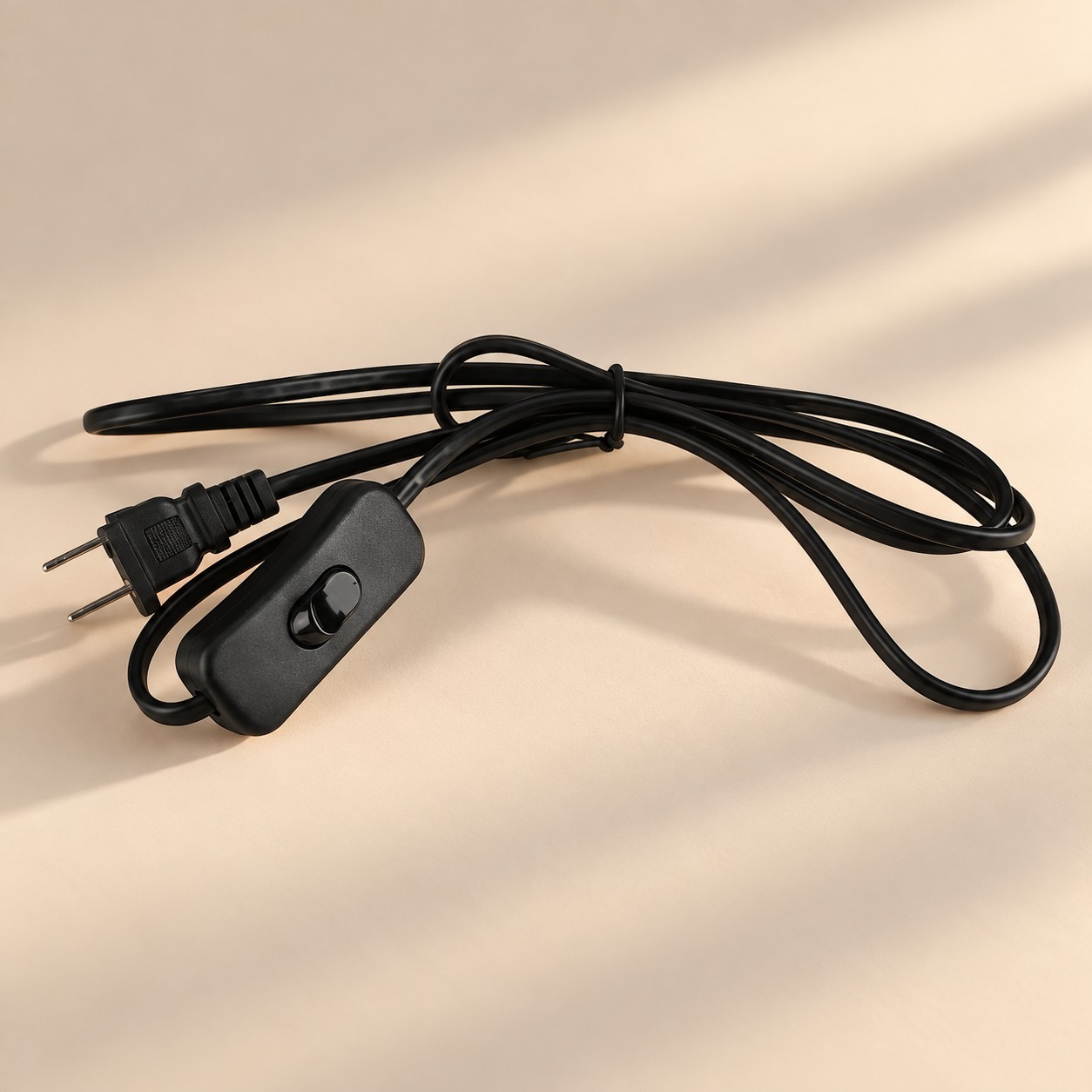 Plug-in cord with inline rocker switch