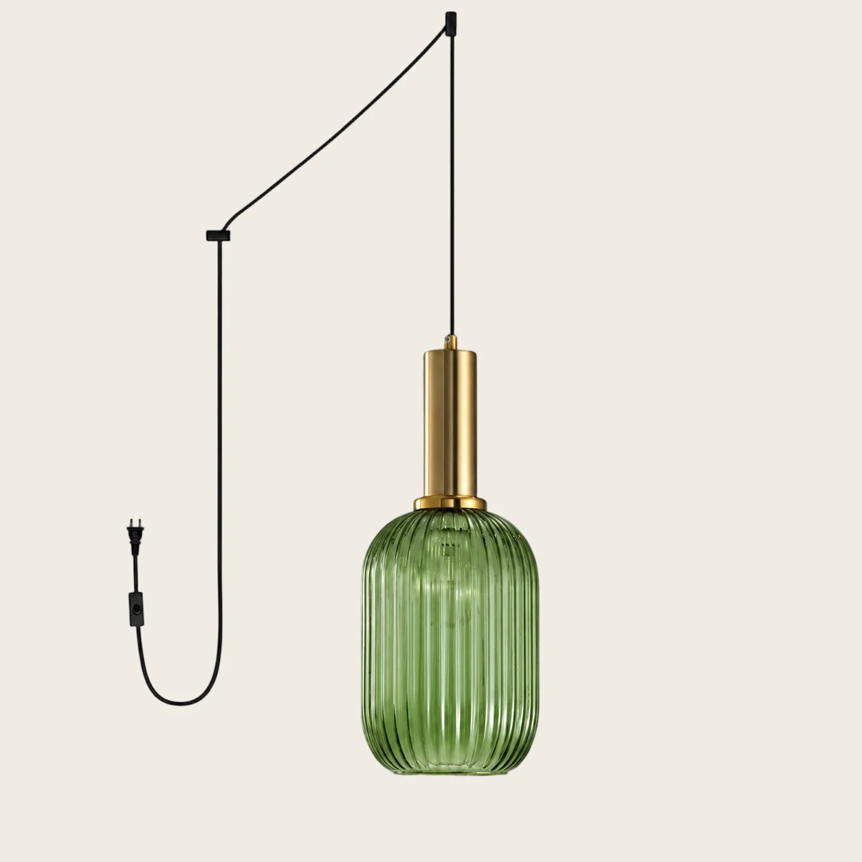 Green ribbed glass colour