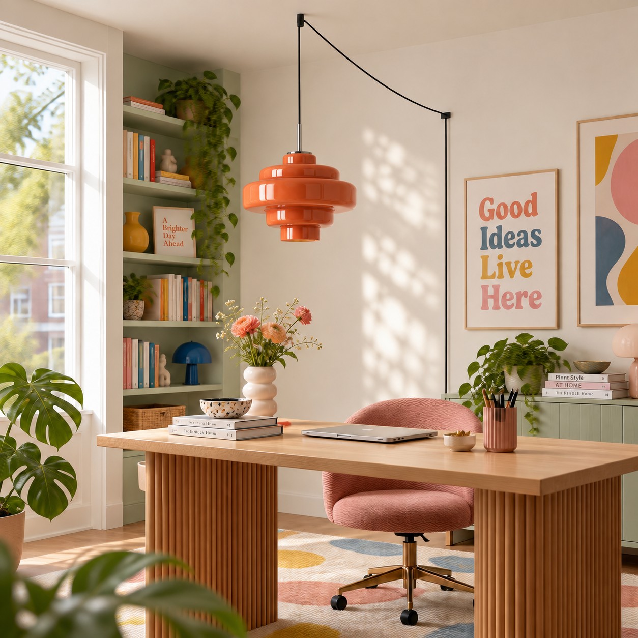 Millie pendant over a home office desk