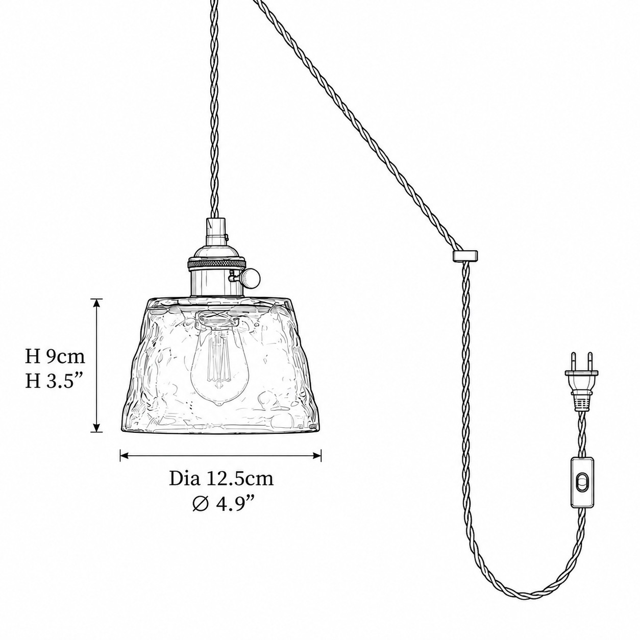 Cavitt pendant light dimensions