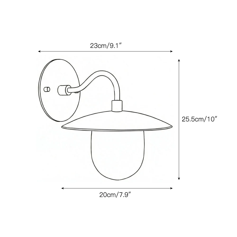 Dimensions d'une applique murale à une tête