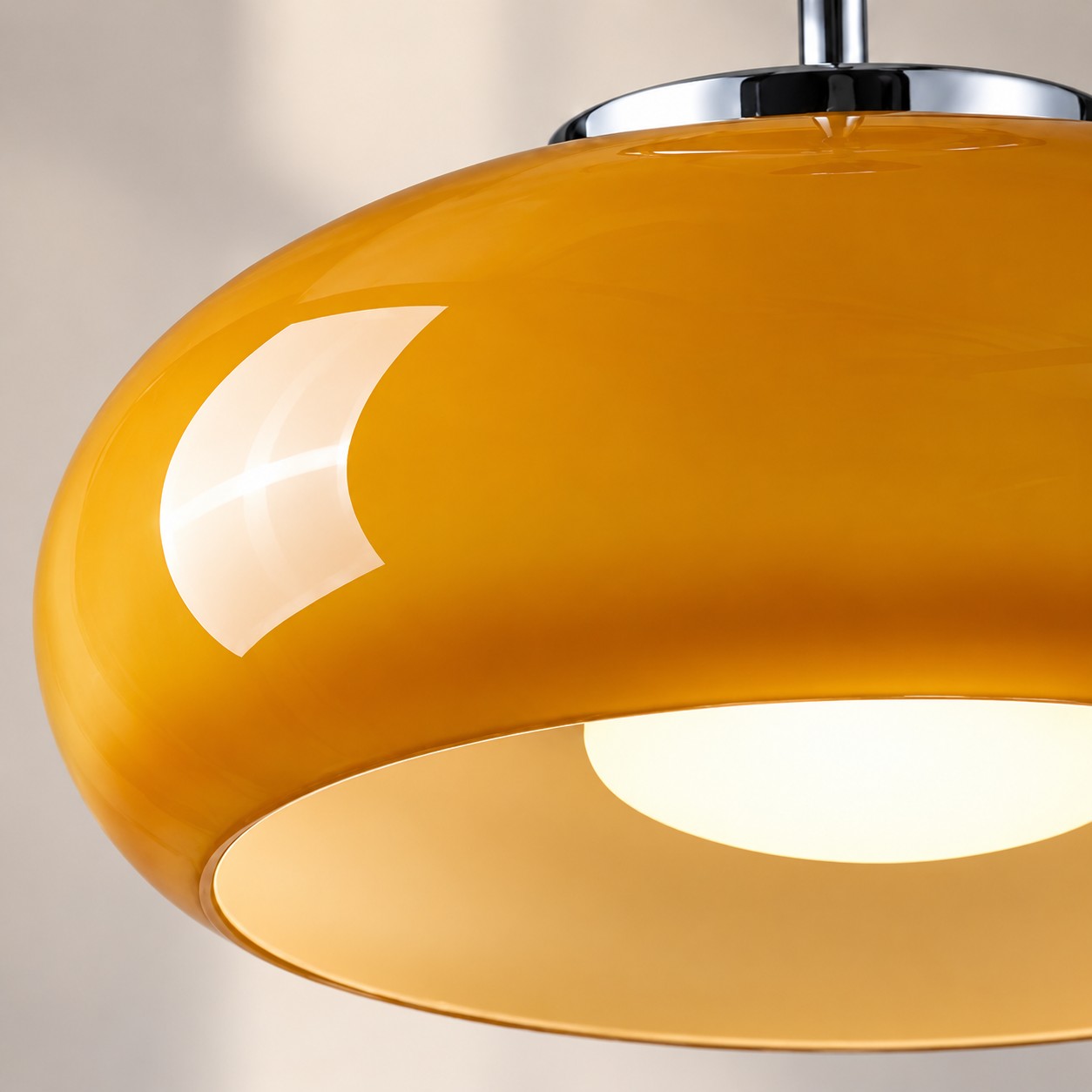 A glossy rounded shade