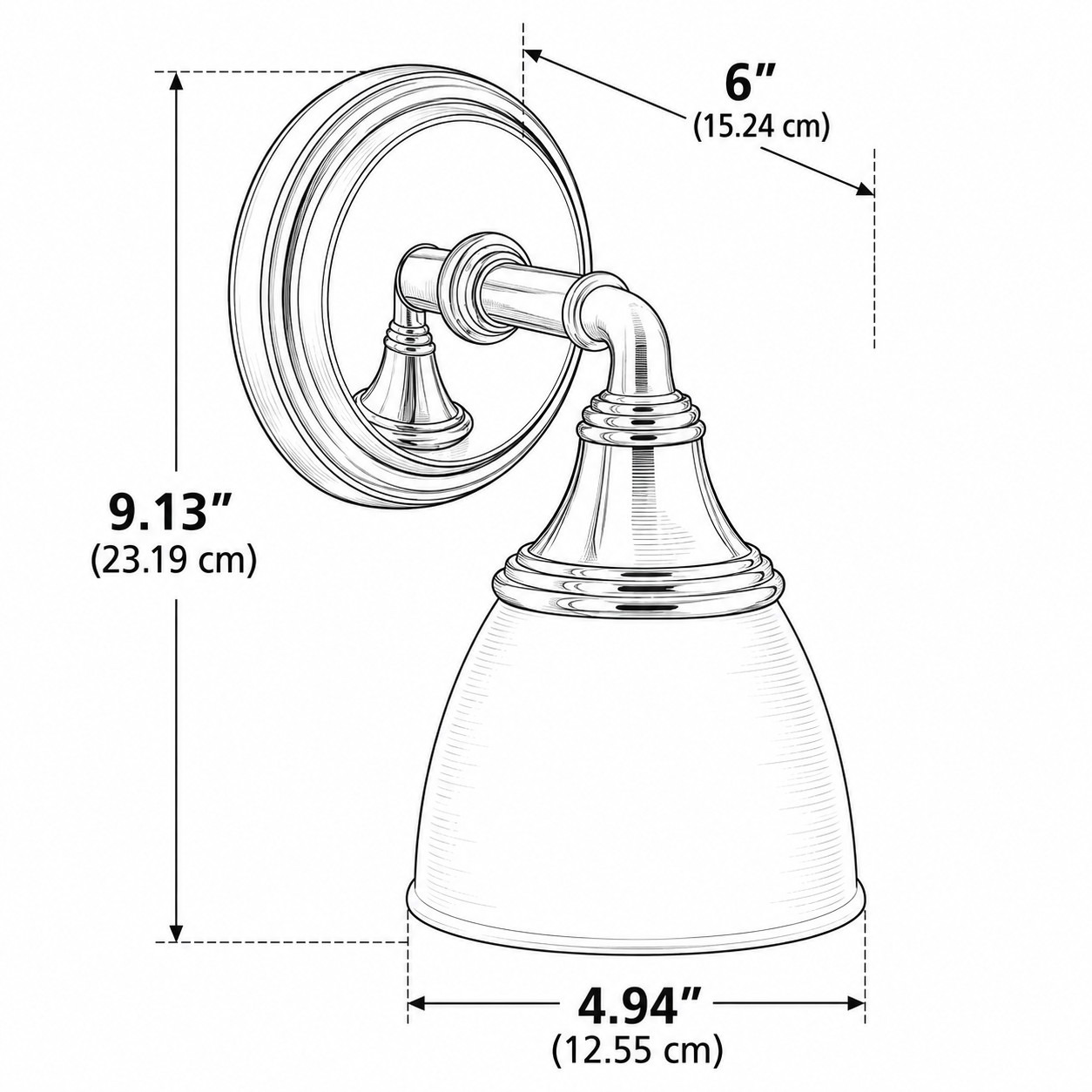 dibujo acotado de 1 luz