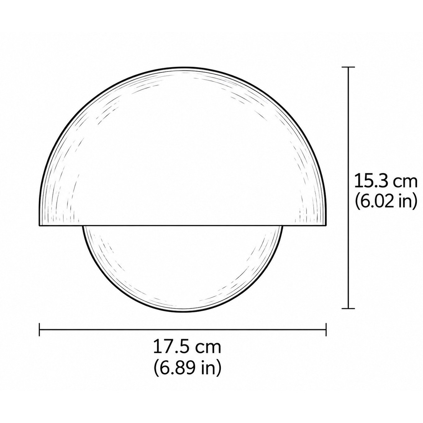 Výkres rozměrů ORION: šířka 175 mm, výška 153 mm, hloubka 63 mm