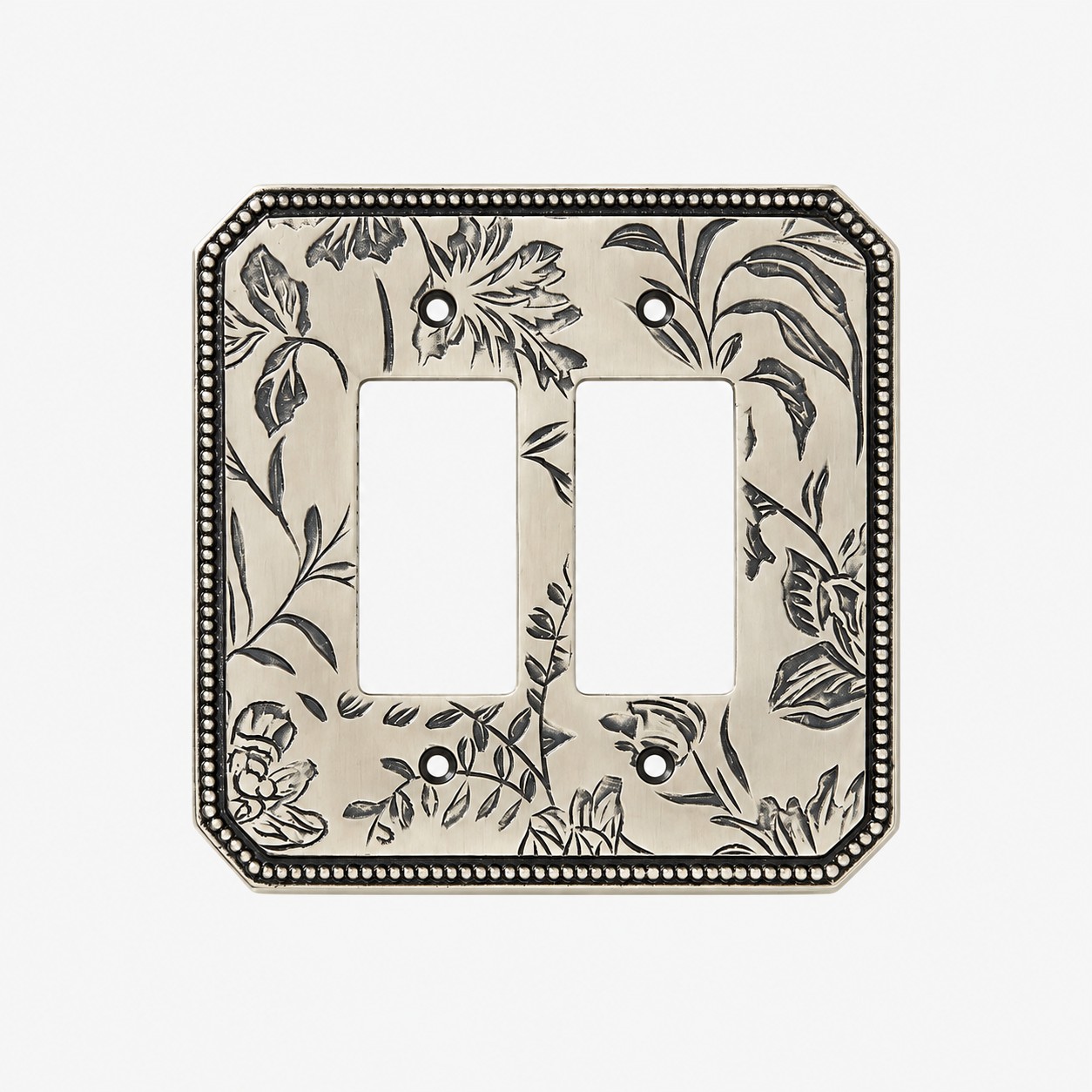 Antique silver double rocker plate